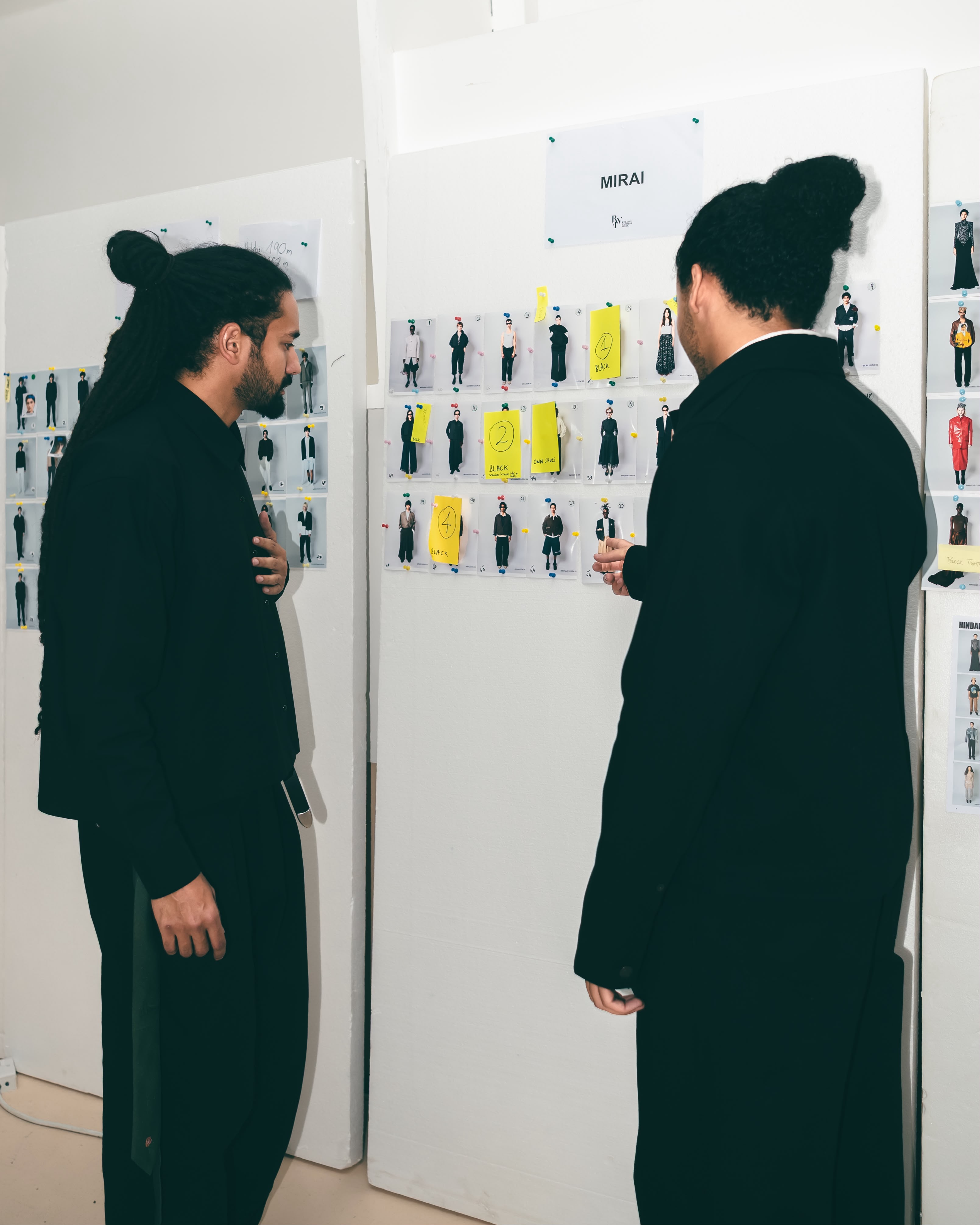 The MIRAI founders reviewing collection boards